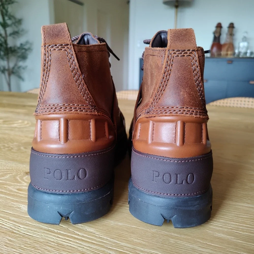 Polo Ralph Lauren Oslo Low BT WP Leather Duck Boots Brown 10.5D Waterproof